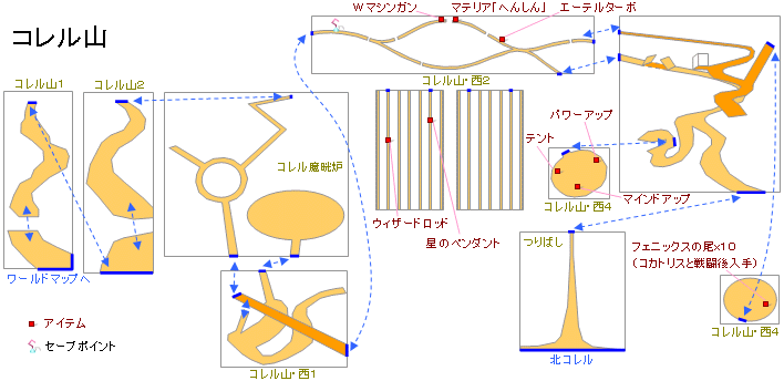 コレル山の地図