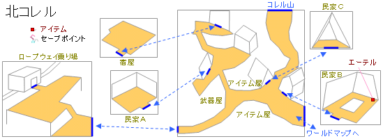北コレルの地図