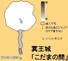 【第8章 大樹】 冥王城「こだまの間」の地図