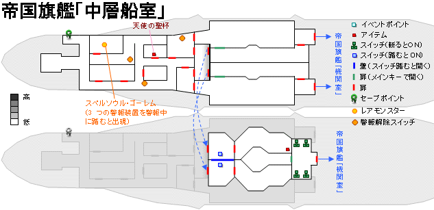 帝国旗艦「中層船室」の地図